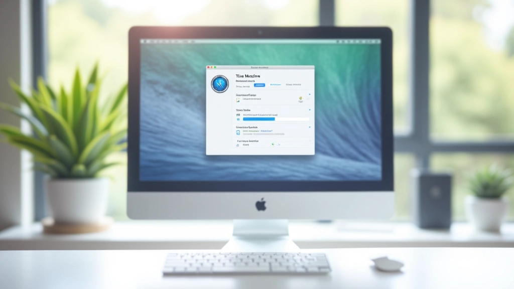Aplicação Time Machine aberta no Mac com progresso de cópia de segurança visível